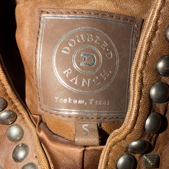 Double D Ranch Brown Studded Leather Jacket - Picture 4 of 11